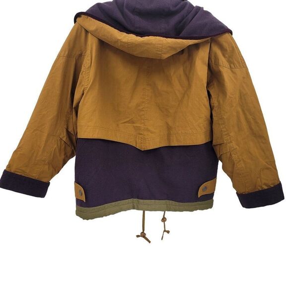 Vintage 80's The Limited Mens Coat Color Block Streetwear Grunge Mustard M - Picture 11 of 17